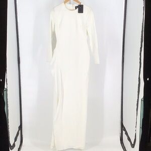 Black Halo Long Sleeve White Dress